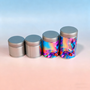 Custom Holographic Print Metal Tins | Small Batch Fast Turnaround, Unique Round Storage Cans