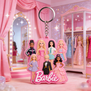 Custom Multi-Character Barbie PVC Keychain - Factory Direct Wholesale Soft Rubber Key Rings