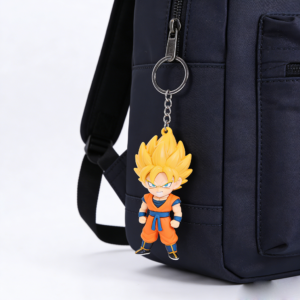 Custom 3D Goku Super Saiyan PVC Keychain - Factory Direct Soft Glue Key Charm for Backpacks & Bags
