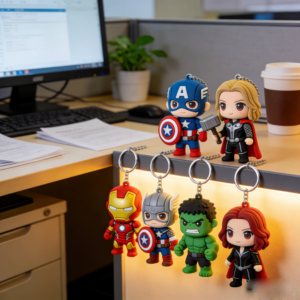 Marvel Superhero Keychain Collection, Iron Man Captain America Thor Hulk Black Widow