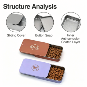 Multi-Purpose Slide-Top Metal Tins Ready Stock & OEMODM Small Order Customization Available
