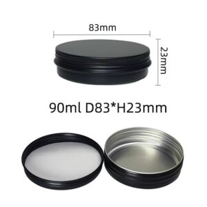 90ml Matte Black Aluminum Tin (D83H23mm) Ready Stock, Small MOQ Custom Printing