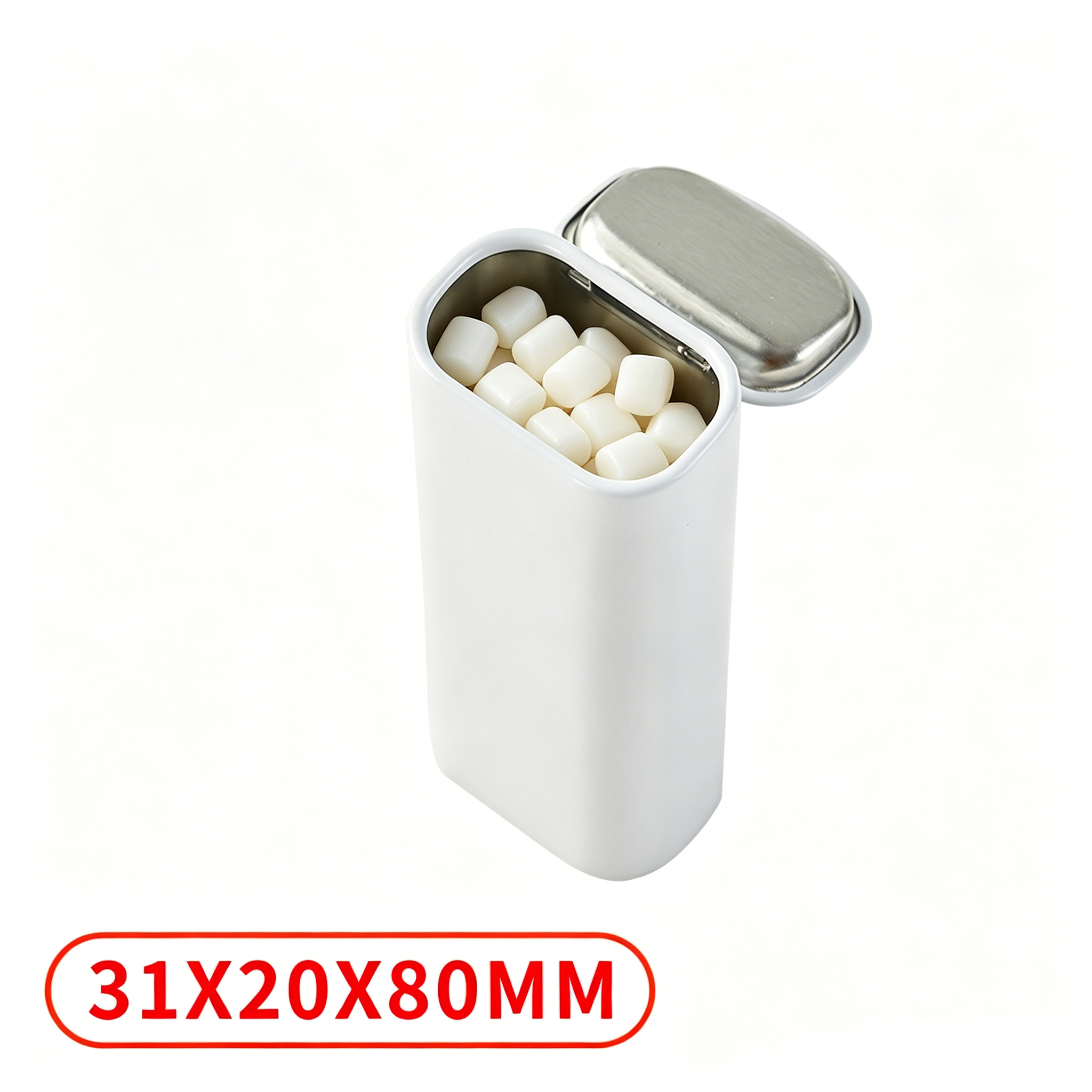 Tall Rectangular Hinged Flip Top Tin Box Deep Metal Container for Candy Mints Small Sundries - Image 9