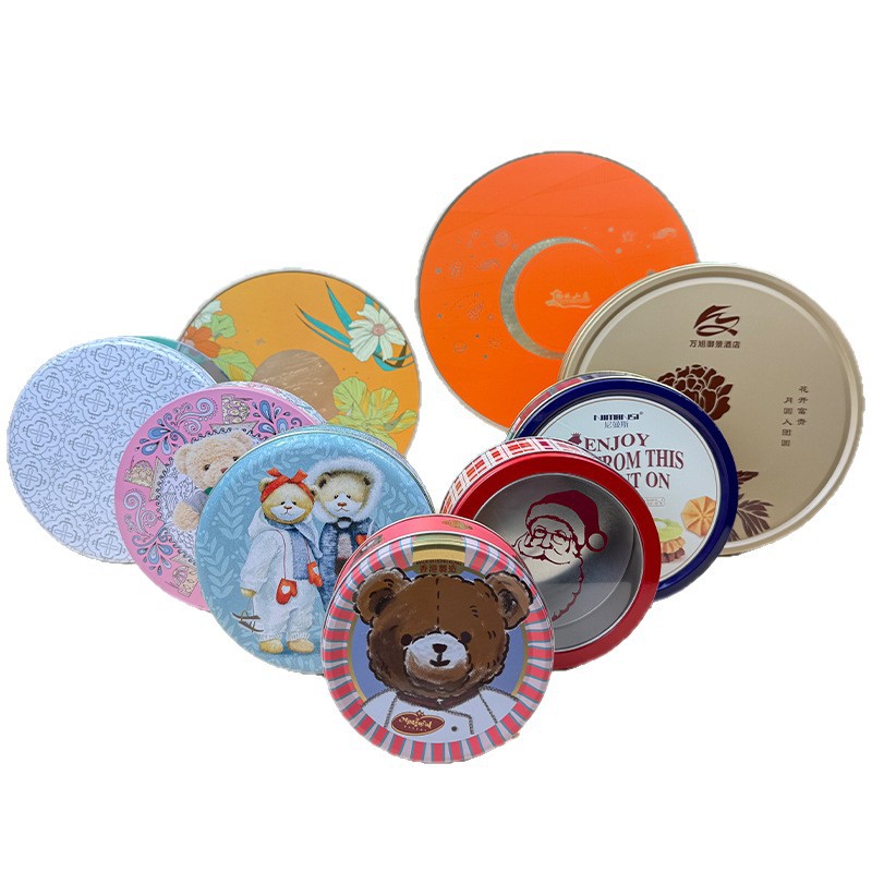 Custom Round Tins OEM Printed Metal Boxes for Cookies & Mooncakes, Fast Small Batch Production