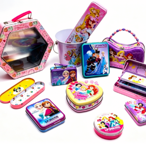 Disney Princess Themed Kids Tin Boxes Assorted Shapes for Candy & Stationery, In Stock Custom Print