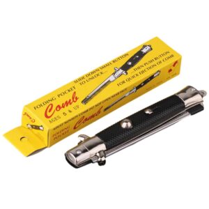 Folding Pocket Switchblade Comb | Novelty Push Button Hair Comb, In Stock
