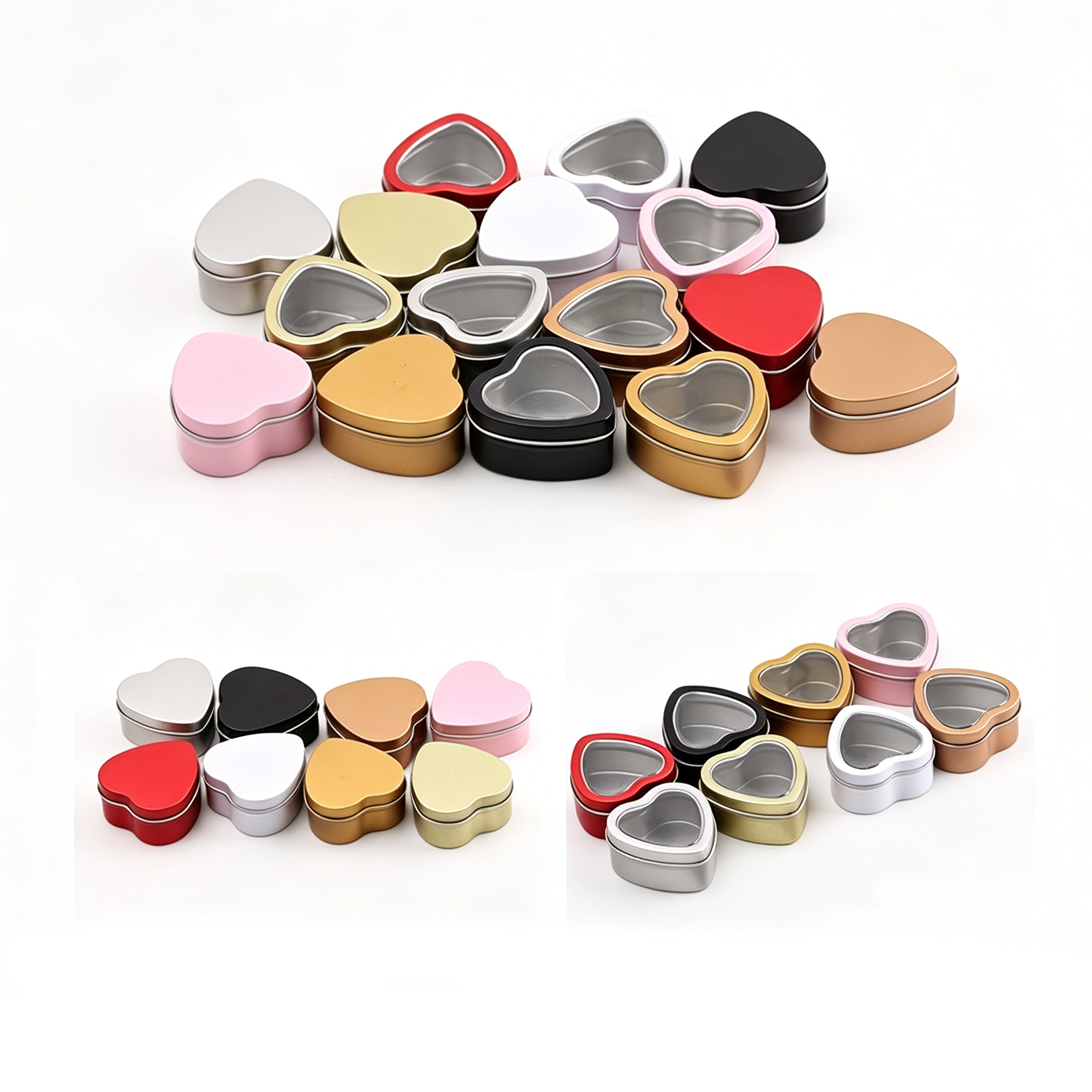 Small Heart Tin Containers with Clear Window - Display Tins for Valentine's Chocolates & Candies - Image 5