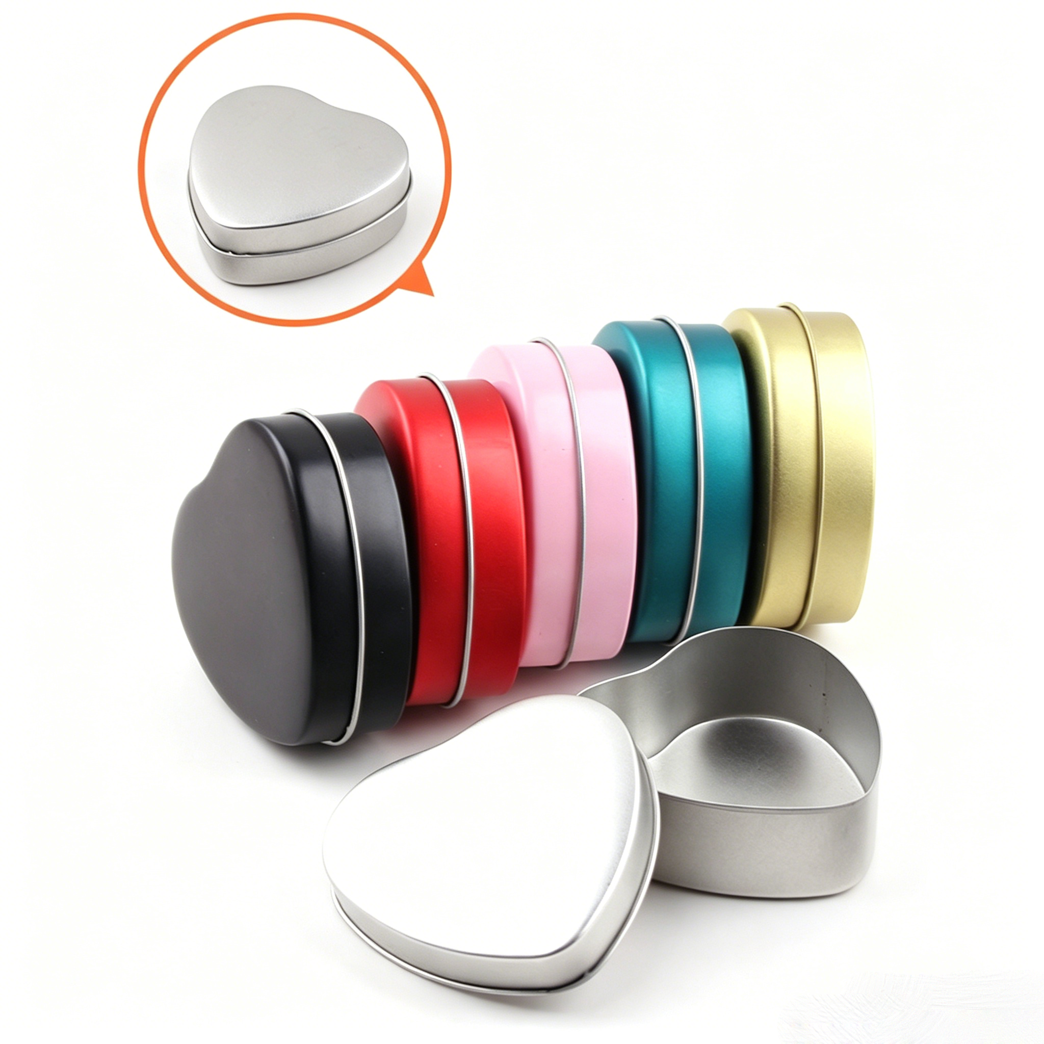 Small Heart Tin Containers with Clear Window - Display Tins for Valentine's Chocolates & Candies - Image 6