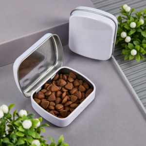 Mini Hinged Metal Tin Box - Portable Storage Case for Candies, Pills & Small Items 60x47x15mm