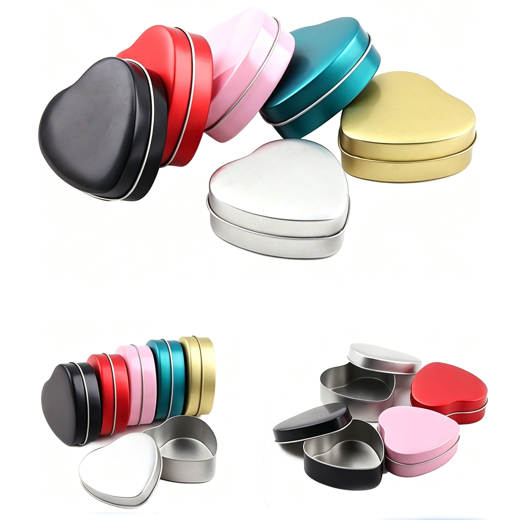 Small Heart Tin Containers with Clear Window - Display Tins for Valentine's Chocolates & Candies - Image 7