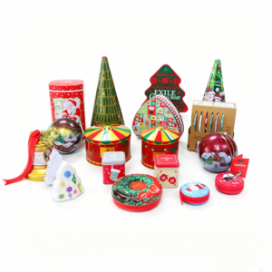 OEM Christmas Novelty Tins Printed Metal Containers for Holiday Treats & Decorations, Fast Custom Order Production
