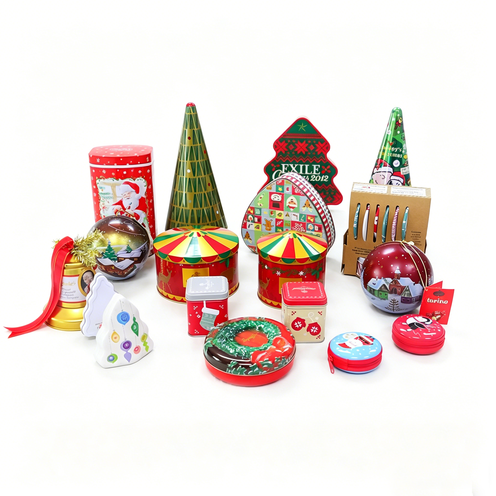 OEM Christmas Novelty Tins Printed Metal Containers for Holiday Treats & Decorations, Fast Custom Order Production