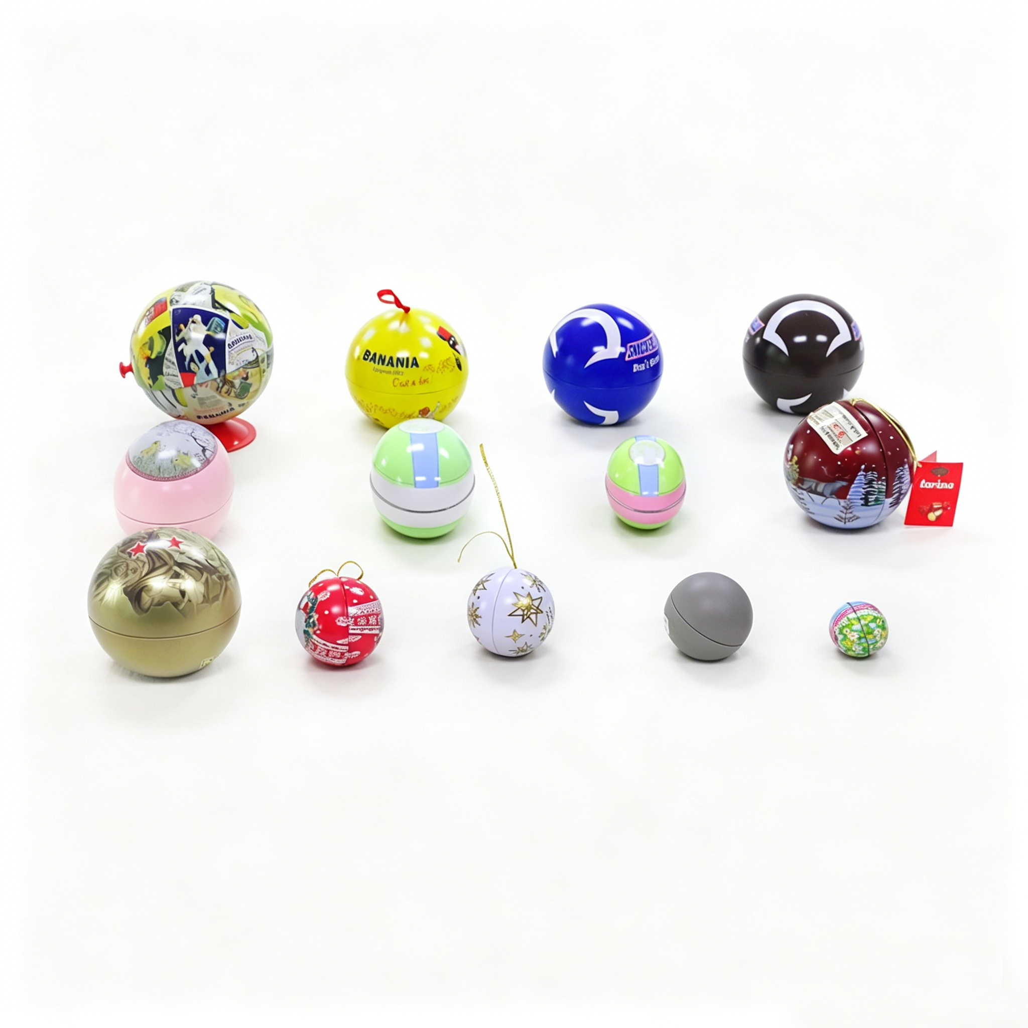 OEM Custom Ball-Shaped Tins Printed Spherical Metal Containers for Christmas Ornaments & Kids’ Candies, Fast Small Batch Production