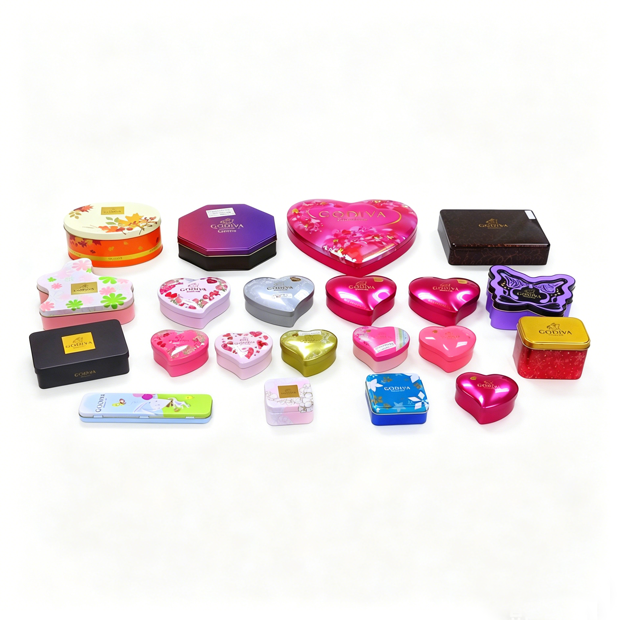 OEM Custom Heart-Shaped & Novelty Chocolate Tins Godiva-Style Printed Metal Gift Boxes for Valentine’s Day & Holidays, Low MOQ Fast Turnaround