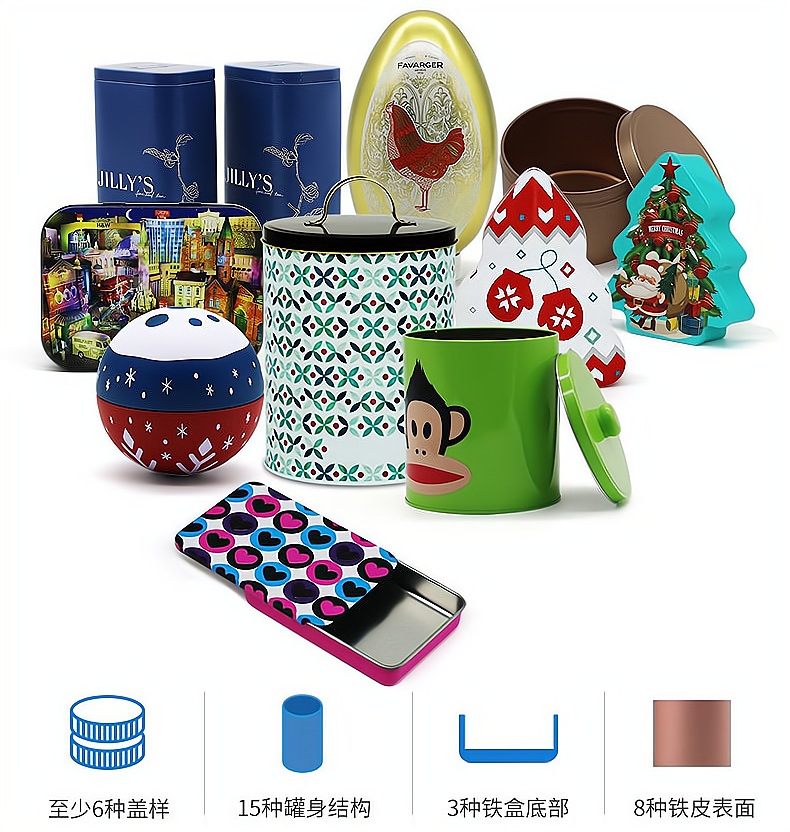 OEM Custom Tin Boxes Versatile Metal Containers with 6+ Lid Styles, 15 Body Structures, Fast Production