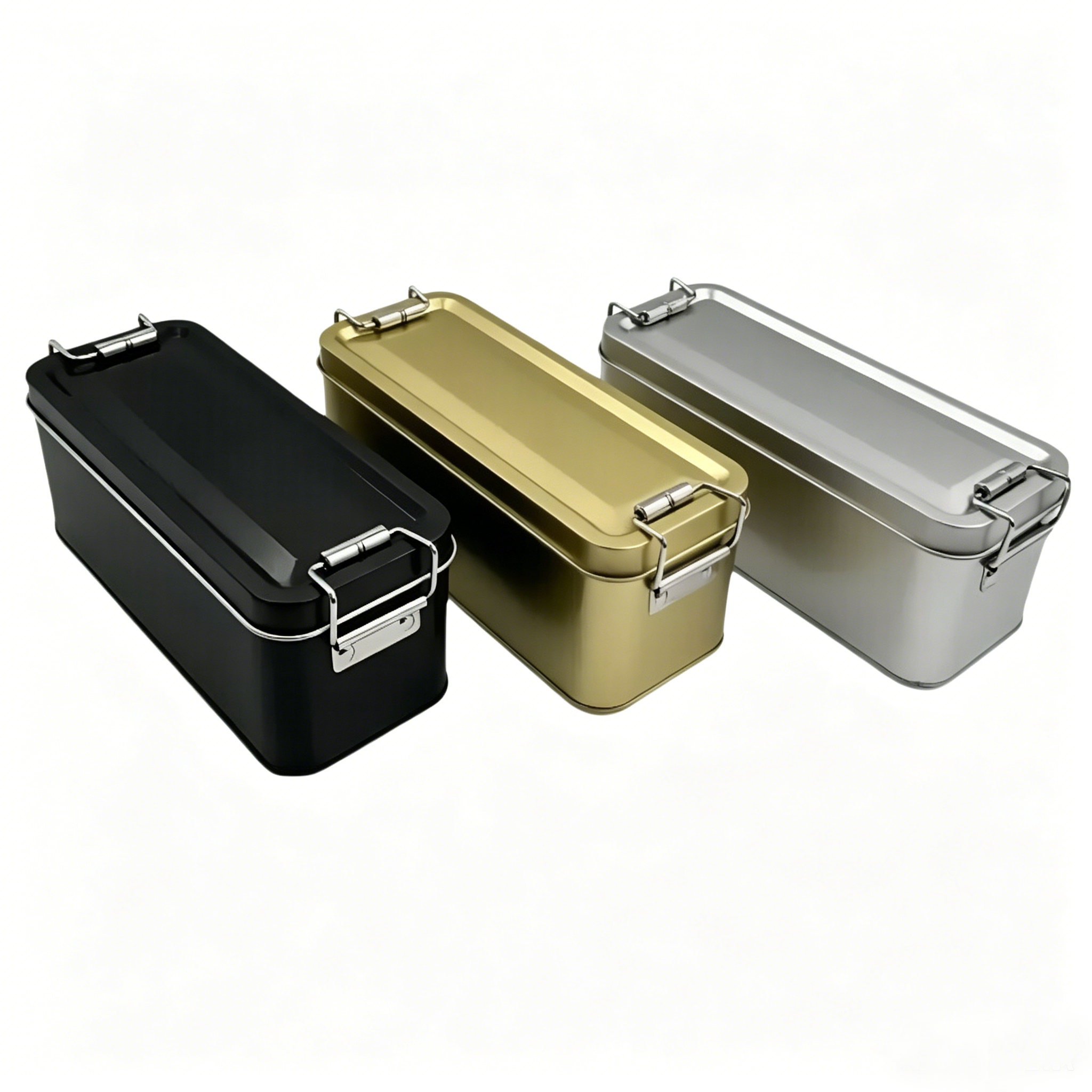 Multi-Color Rectangular Latch Tin Set Red, Blue, Purple, Gold, For Storage & Gift, Custom Logo Available - Image 2