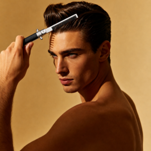 Retro Switchblade Style Spring-Loaded Hair Comb - Durable Stainless Steel Foldable Pocket Comb for Men’s Daily Styling & Travel