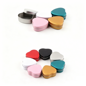 Small Heart Tin Containers with Clear Window - Display Tins for Valentine's Chocolates & Candies