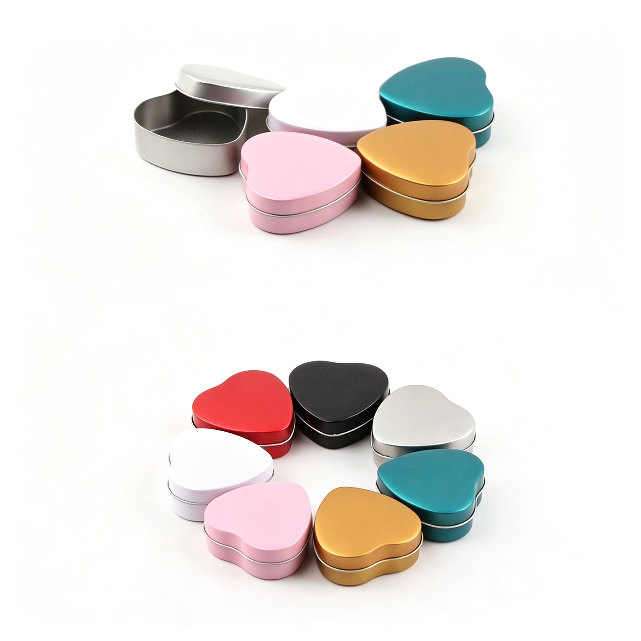 Small Heart Tin Containers with Clear Window - Display Tins for Valentine's Chocolates & Candies