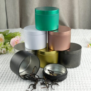 Multi-Color Aluminum Tea Tins Food Grade for Tea, Coffee, Wedding Gift Packaging In Stock Small Batch Custom Logo