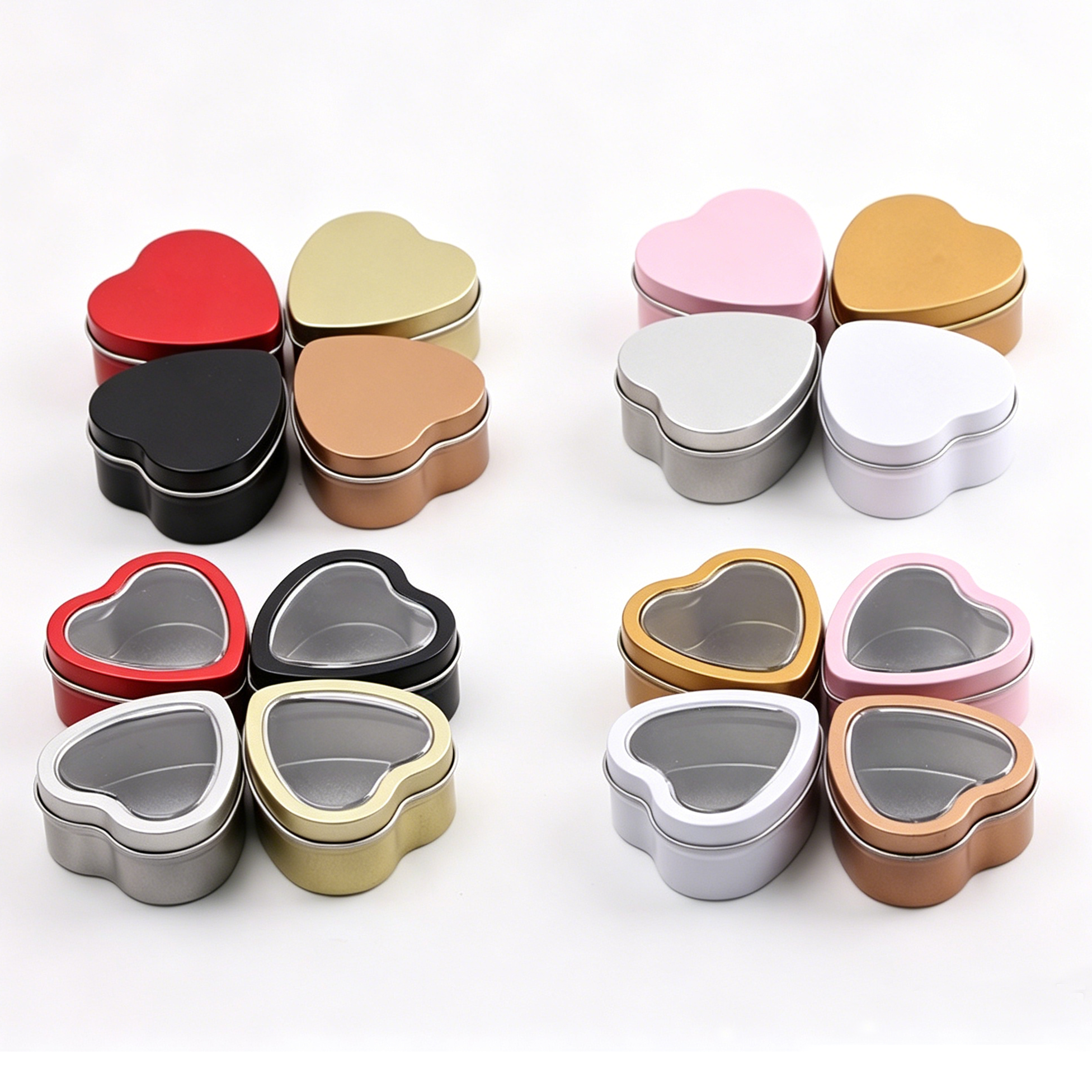 Small Heart Tin Containers with Clear Window - Display Tins for Valentine's Chocolates & Candies - Image 9