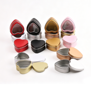 Windowed Heart-Shaped Metal Tins - Bulk Containers for Valentine's Day Gifts & Party Favors