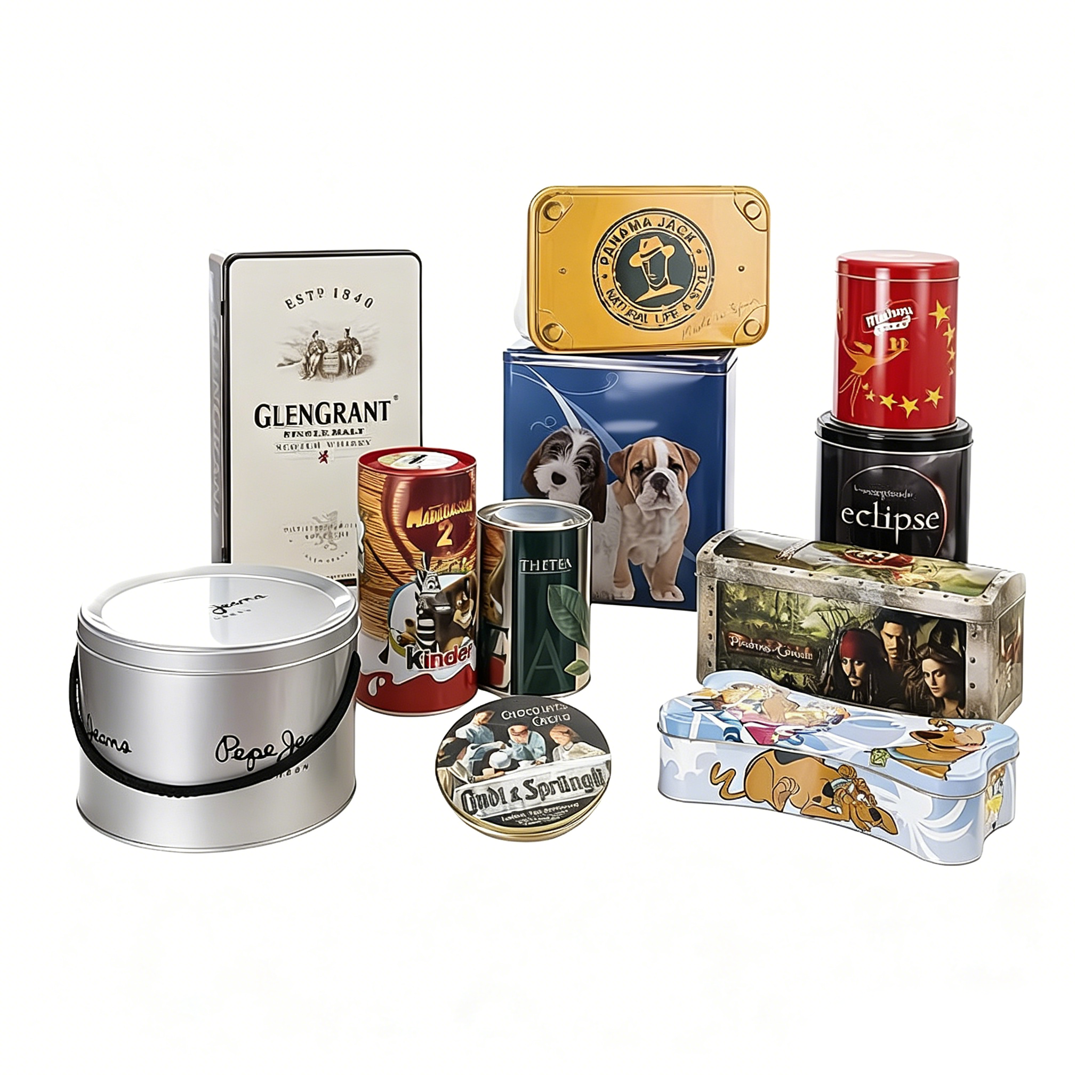 Custom Printed Tin Boxes - Multi-Shape Metal Containers for Food, Gifts & Promotional Packaging