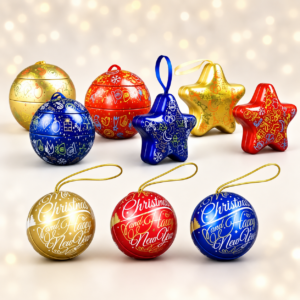 ODM-Christmas-Wreath-Donut-Shaped-Metal-Tin-Box-With-Candle-Holder-Slot-Pine-Bow-Print-Holiday-Candle-Candy-Dual-Use-Tin
