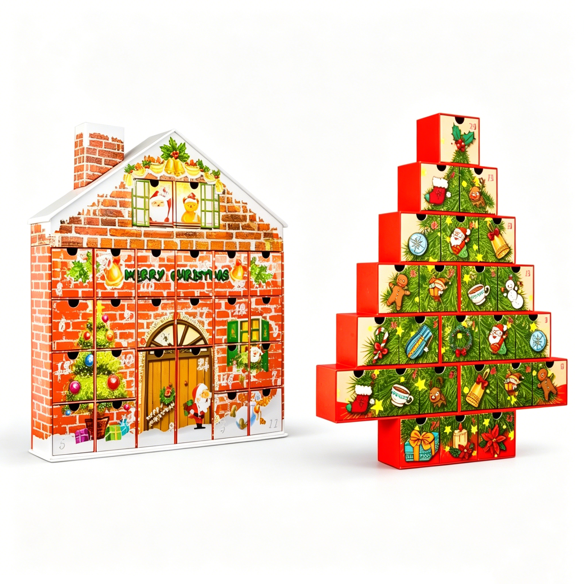 ODM-Custom-Advent-Calendar-Tin-Set-House-Tree-Shaped-Countdown-Metal-Tins-for-Christmas-Holiday