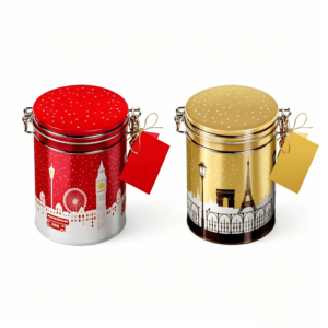 ODM-Custom-City-Skyline-Printed-Clip-Lock-Tin-Can-Food-Grade-Round-Metal-Storage-Tin-for-Candy-Gift-Packaging