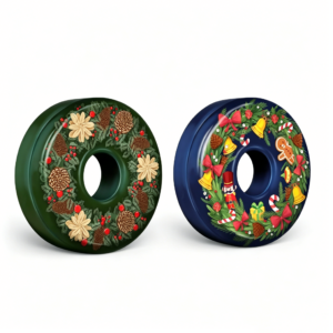 ODM-Custom-Donut-Shaped-Christmas-Tin-Box-Wreath-Pattern-Metal-Tin-for-Holiday-Cookies