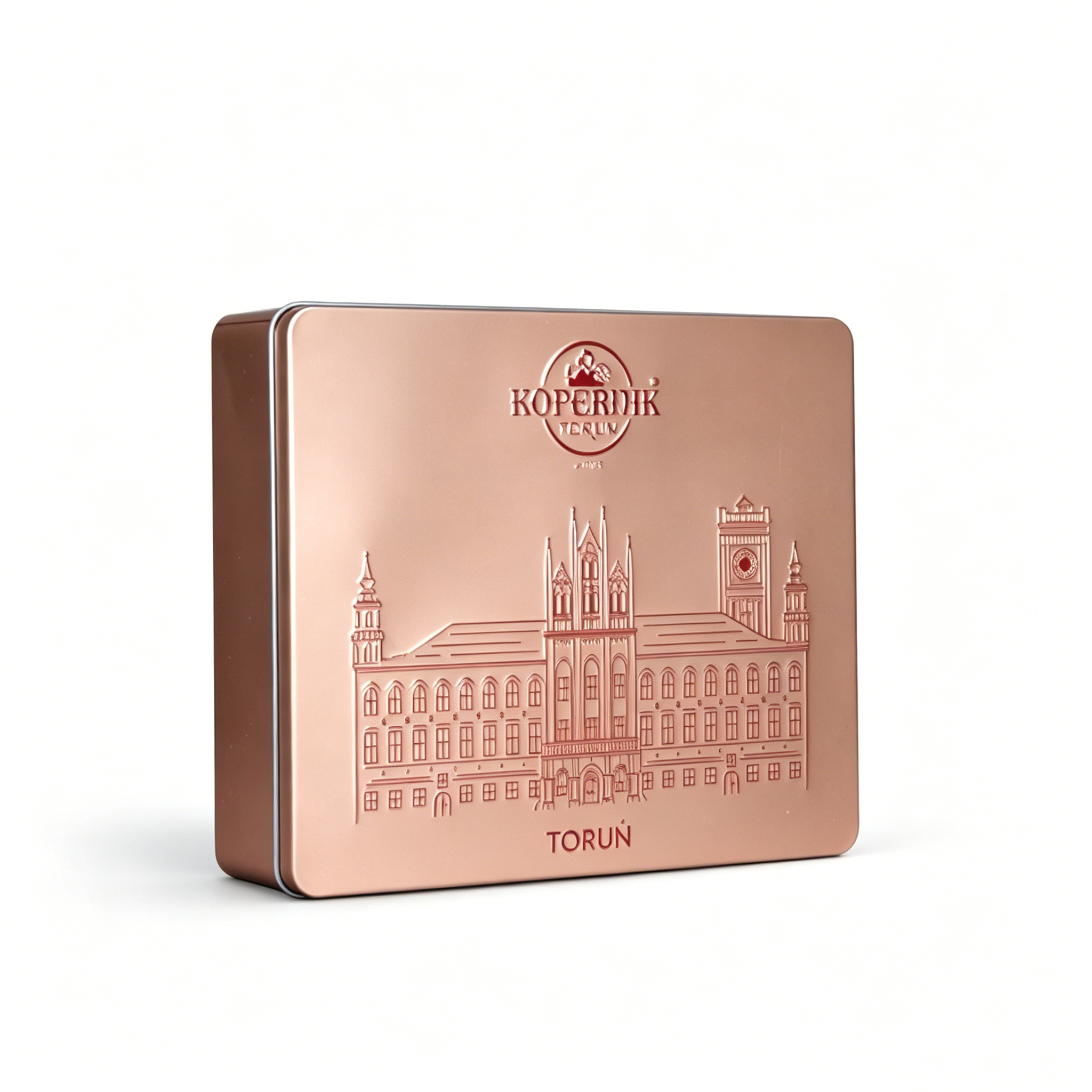 ODM-Custom-Rose-Gold-Embossed-Building-Pattern-Rectangular-Metal-Tin-Box-Vintage-Cityscape-Luxury-Tin-for-Souvenir-Chocolate-Gift