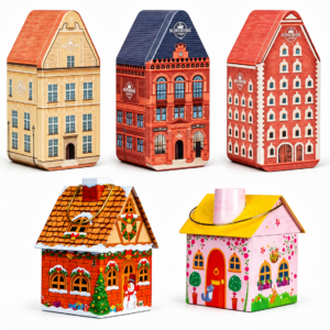 ODM-European-Town-Building-Cartoon-Gingerbread-House-Shaped-Metal-Tin-Combo-Vintage-Cityscape-Santa-Snowman-Print-Cookie-Storage-Gift-Tins