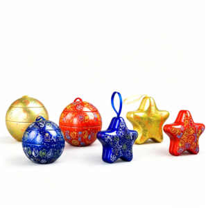 OEM-Christmas-Hanging-Ball-Star-Ornament-Metal-Tin-Combo-Cartoon-Doodle-Print-Tree-Decor-Candy-Storage-Tins