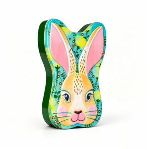 OEM Embossed Floral Bunny Head Shaped Metal Tin Box, Cartoon Rabbit Novelty Easter Candy Storage Tin For Kids