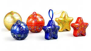 OEM ODM Christmas Bauble & Star Hanging Tin Ornaments, Custom Printed Small Metal Tins for Xmas Tree Decor & Candy Storage