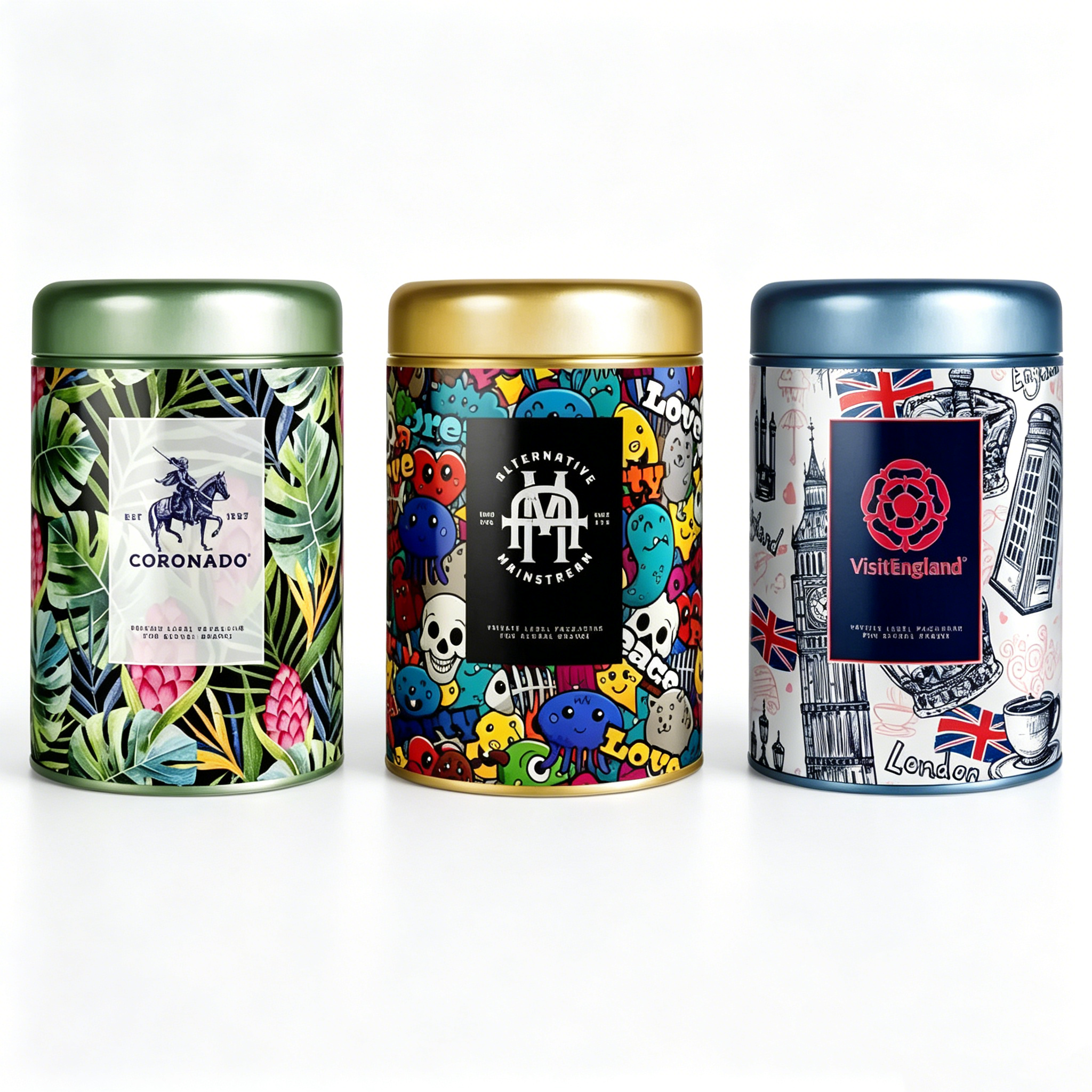 OEM ODM Custom Art Print Rectangular Tin Box, Tall Metal Tin Container for Chocolate & Souvenir Packaging
